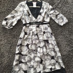 Laurèl Escada Black Gray White 100% Silk Dress